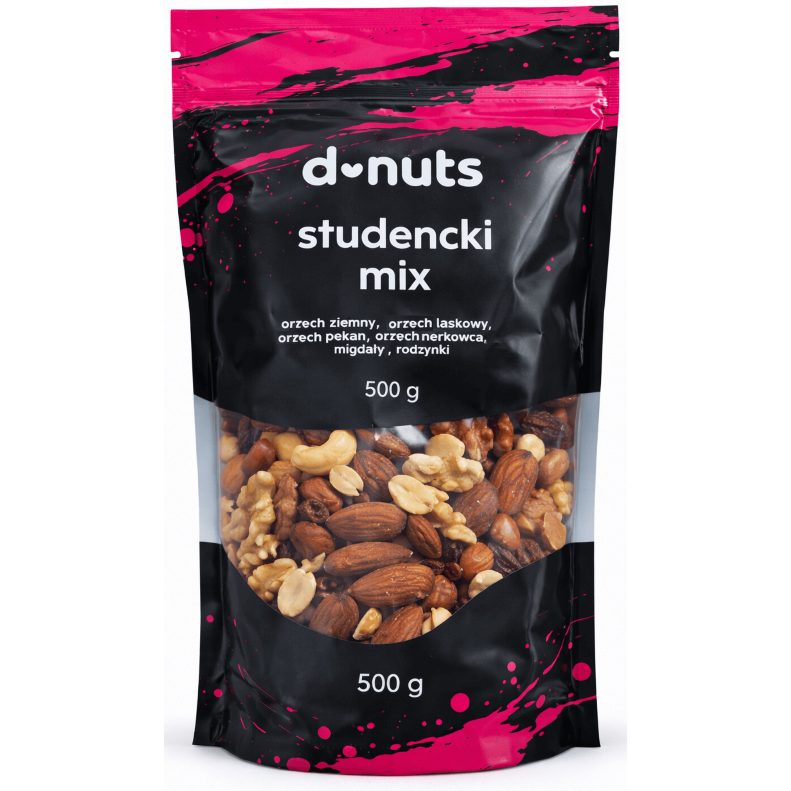 studencki-mix-opakowanie-dnuts-rodzynki-orzechy-pekan-nerkowiec studencki-mix-dnuts