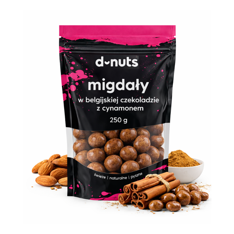 Migdały w belgijskiej czekoladzie z cynamonem 250 g