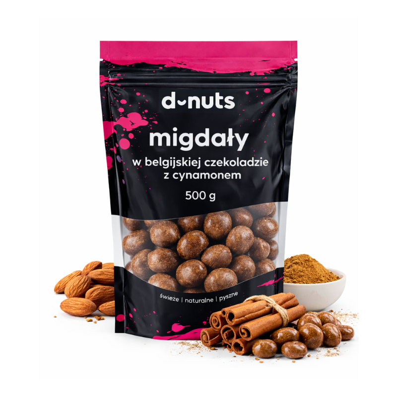 Migdały w belgijskiej czekoladzie z cynamonem 500 g