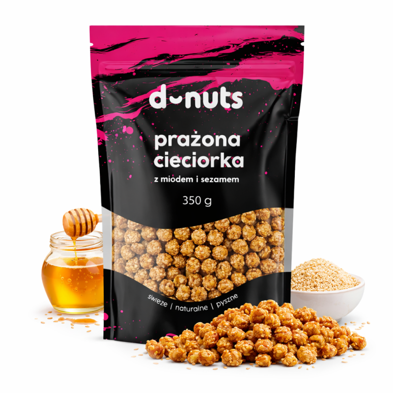 Prażona ciecierzyca o smaku sezamowo-miodowym 350g