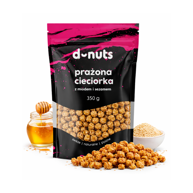 Prażona ciecierzyca o smaku sezamowo-miodowym 350g